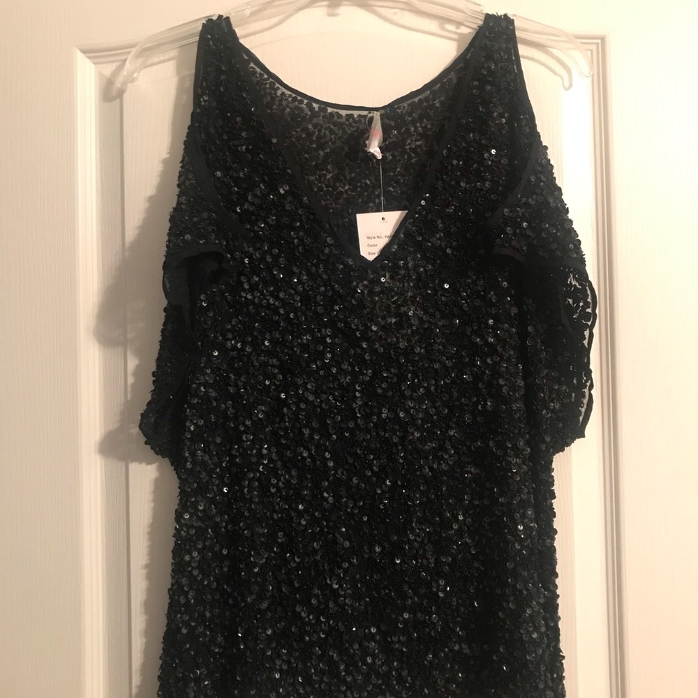 Black beaded dress top